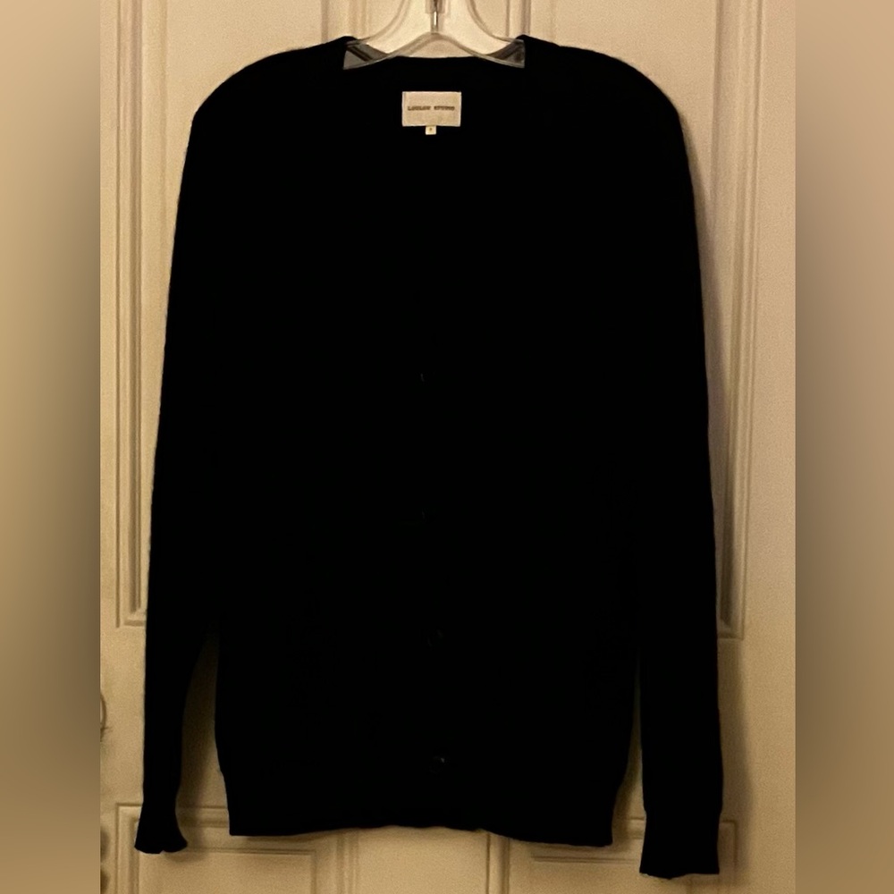 LOULOU STUDIO Leka V-Neck Ribbed Cashmere Cardigan-Small - Picture 2 of 11